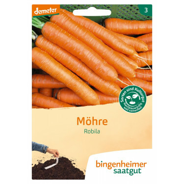 Carotte - Robila - bande de graines - BIODYNAMIQUE - 50% de remise pour cause de germination réduite